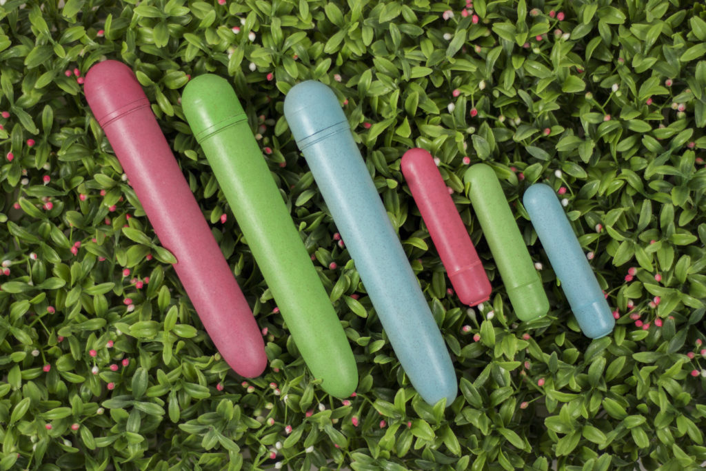 The Gaia Collection features affordable, biodegradable battery operated vibes.