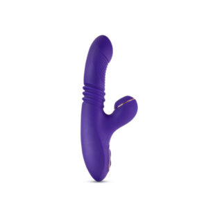 purple silicone dual stimulator air pulsing and thrusting vibrator -blended orgasm